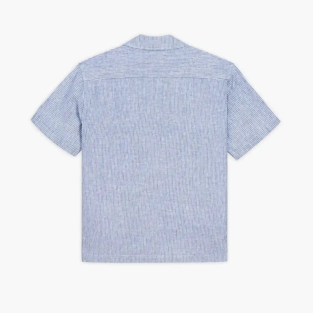 Linen Camp Shirt | White & Indigo