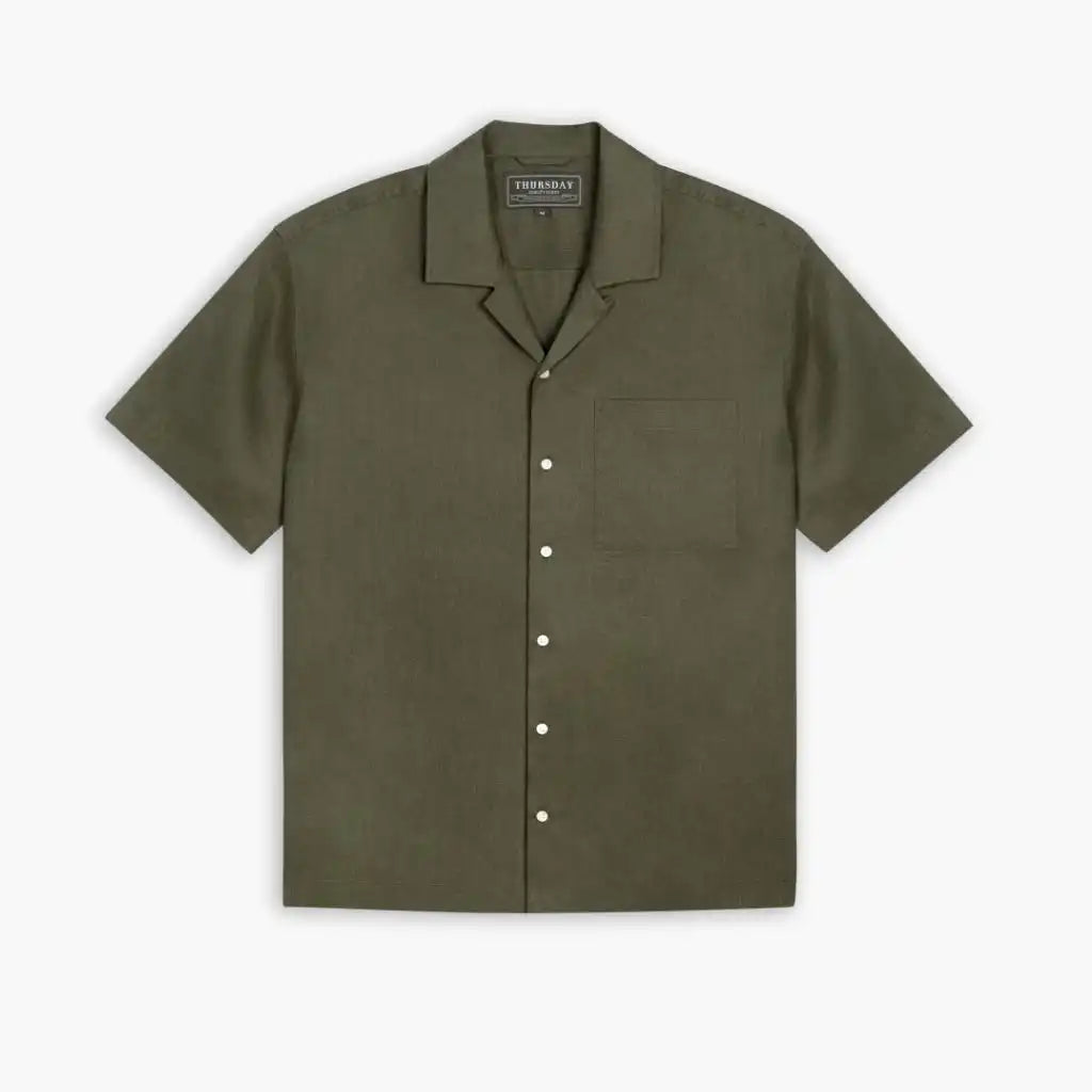 Linen Camp Shirt | Olive