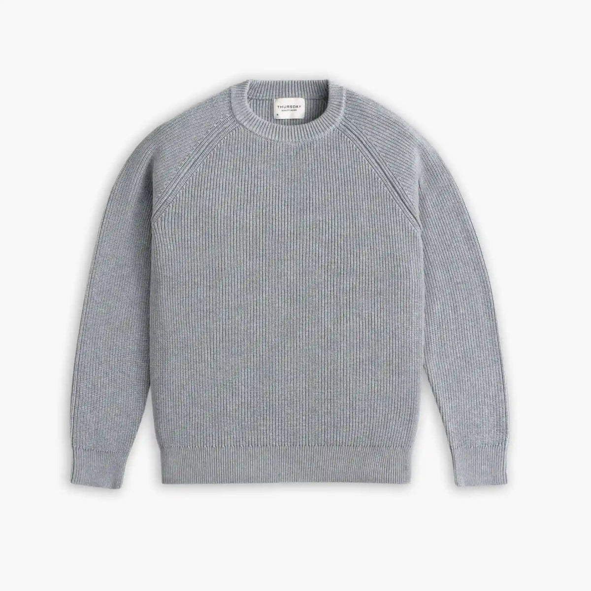 Ribbed Crewneck Sweater | Light Grey