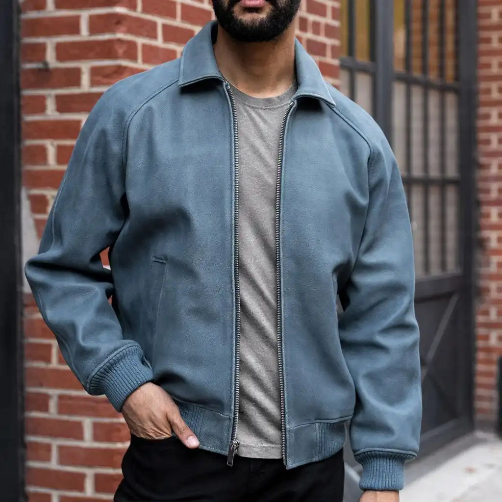 Major League Jacket | Blue Textured