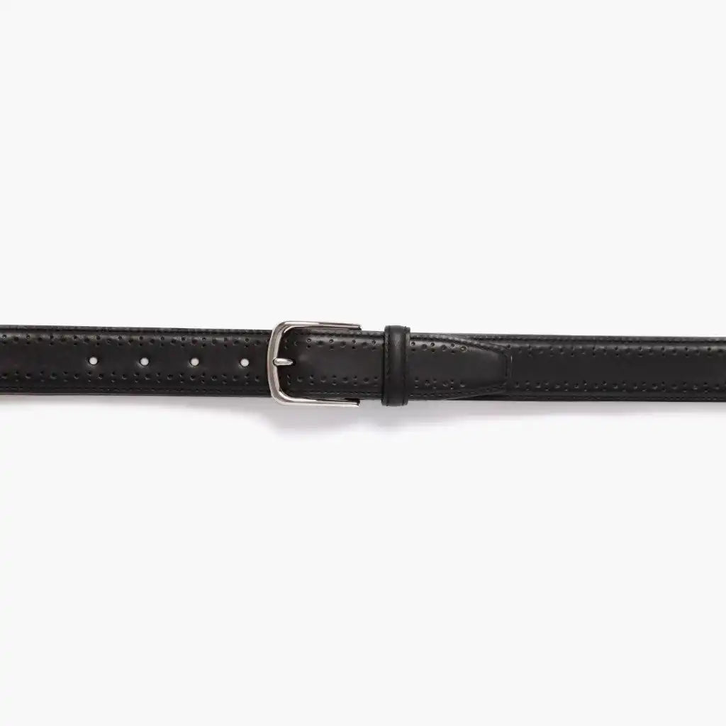 Men's Brogue Leather Belt | Black